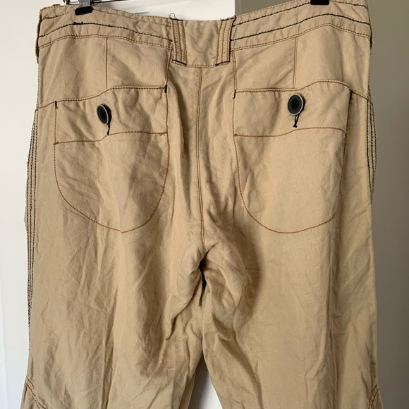 Free People Lightweight Khaki Flare Pants 6 8 - Picture 8 of 10